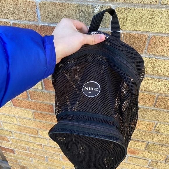 Vintage 2003 White Tag Nike Mesh Backpack Black - Picture 10 of 15
